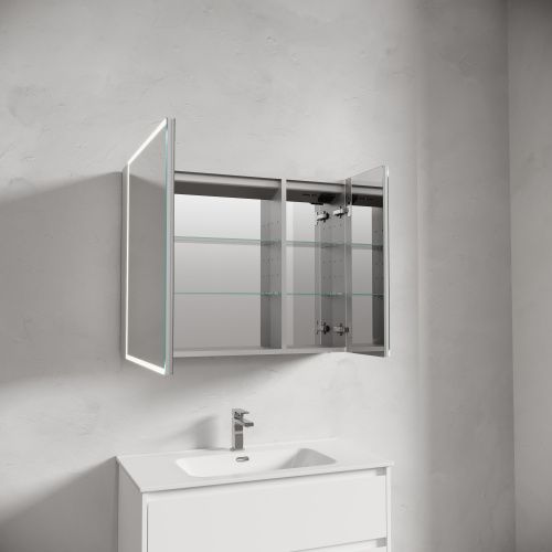 Зеркало-шкаф Sancos Evoke SC8090 90х14х70 настенный цвет серый - фото 5